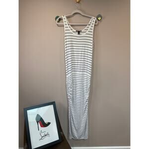 Victoria's Secret Striped Maxi Dress Navy Blue White Stretch Size Medium